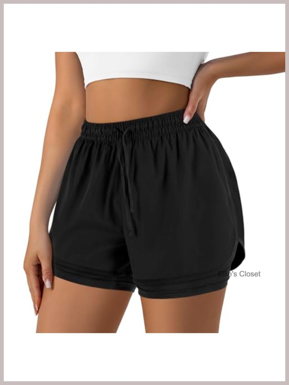 2 in 1 Running Shorts High-Waisted with Liner Pockets